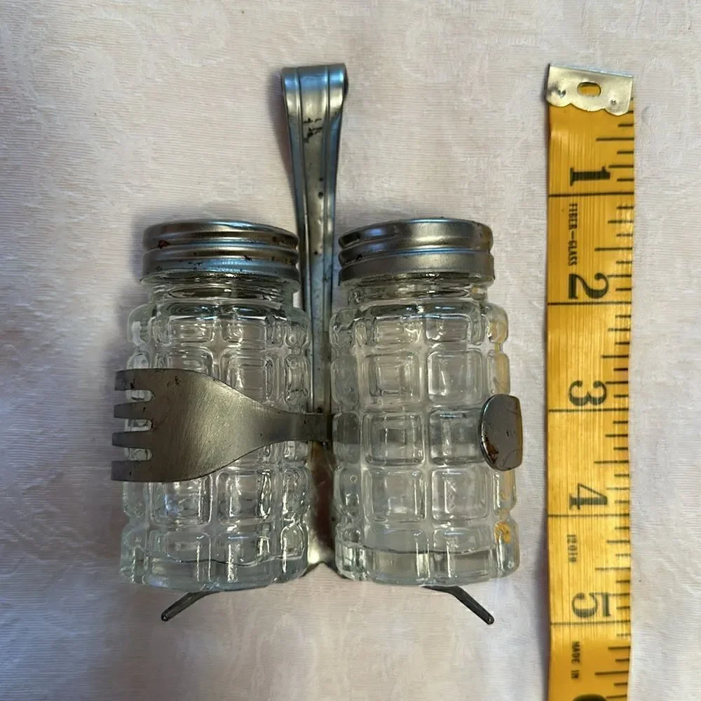 Vintage Salt & Pepper Shakers Bent Forks Hand Crafted